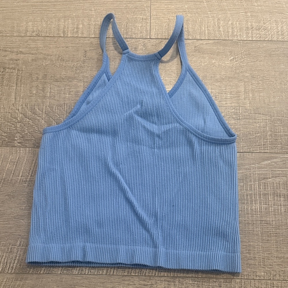 Stylish Blue Ribbed Camisole - Picture 2 of 3
